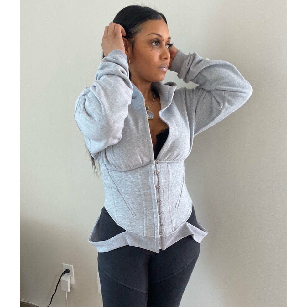 Grey discount corset hoodie