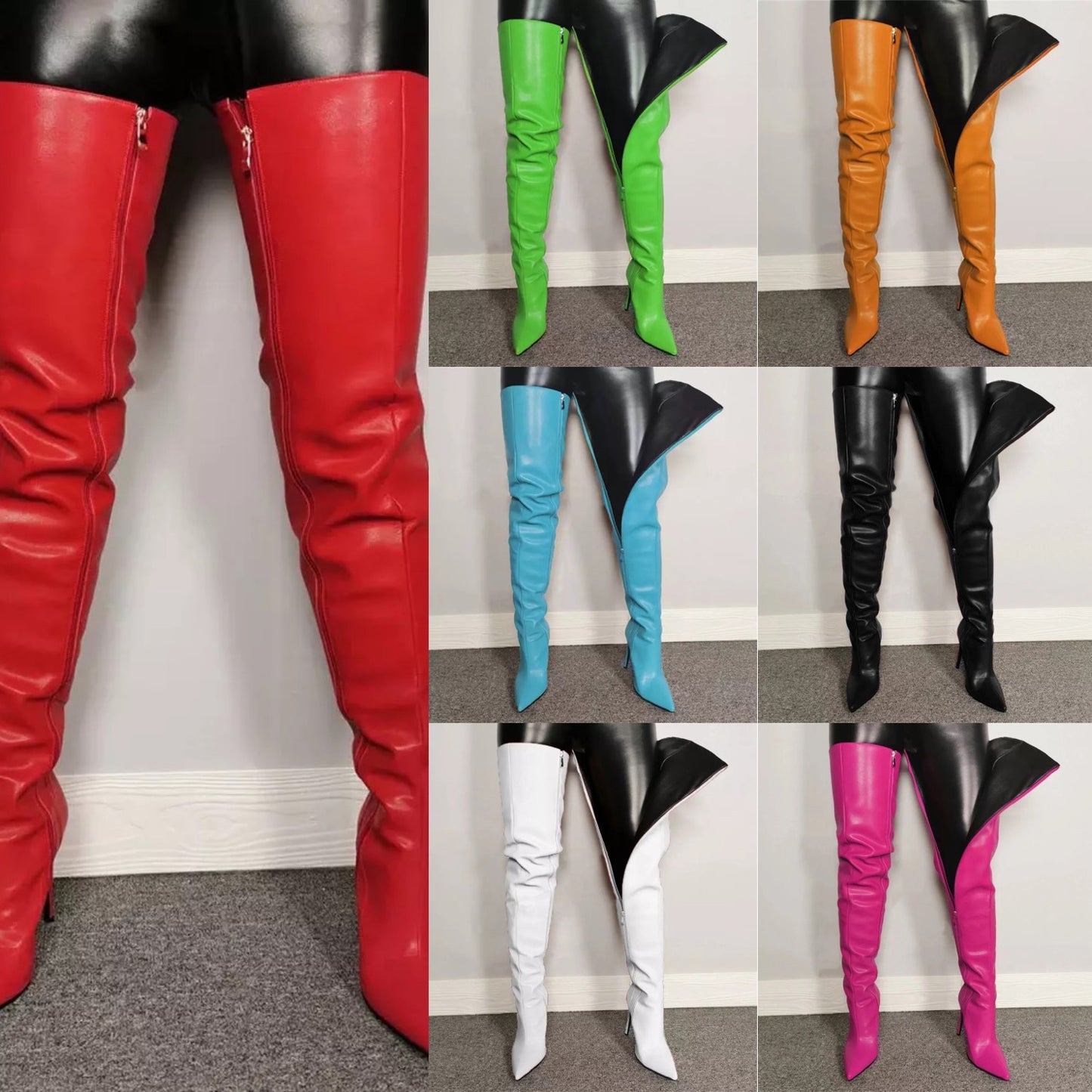 Vegan Leather Over the Knee Boots