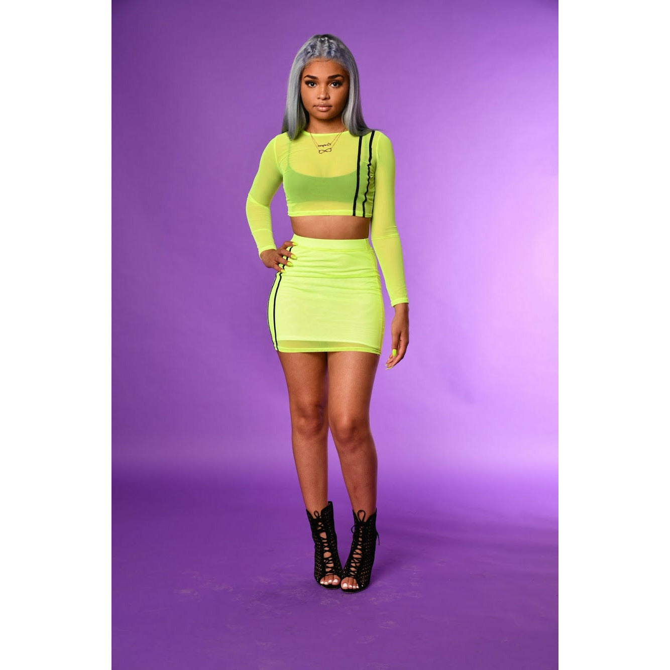 Neon Skirt Set