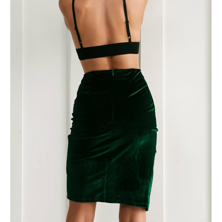 Velvet Side Tie Skirt