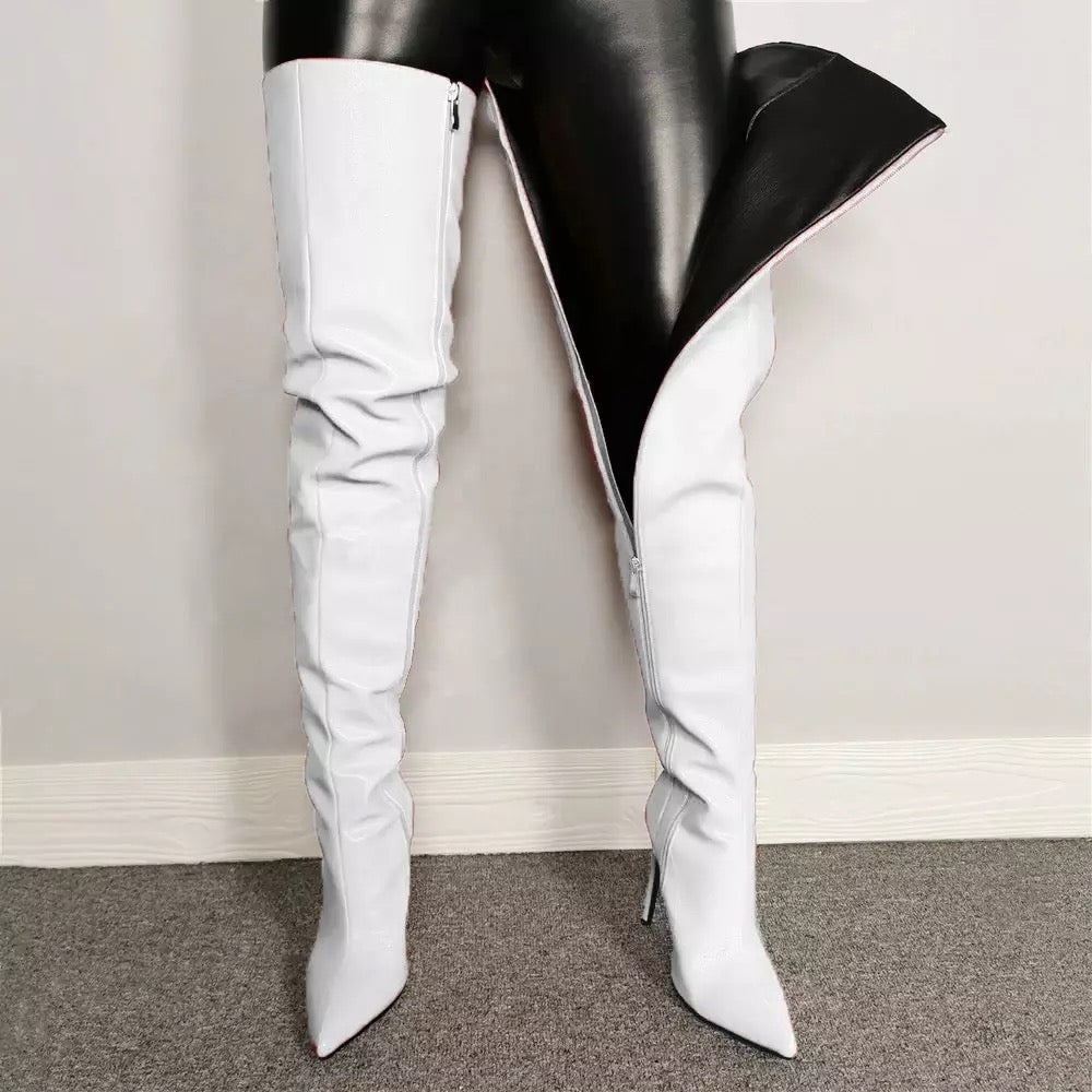 Vegan Leather Over the Knee Boots