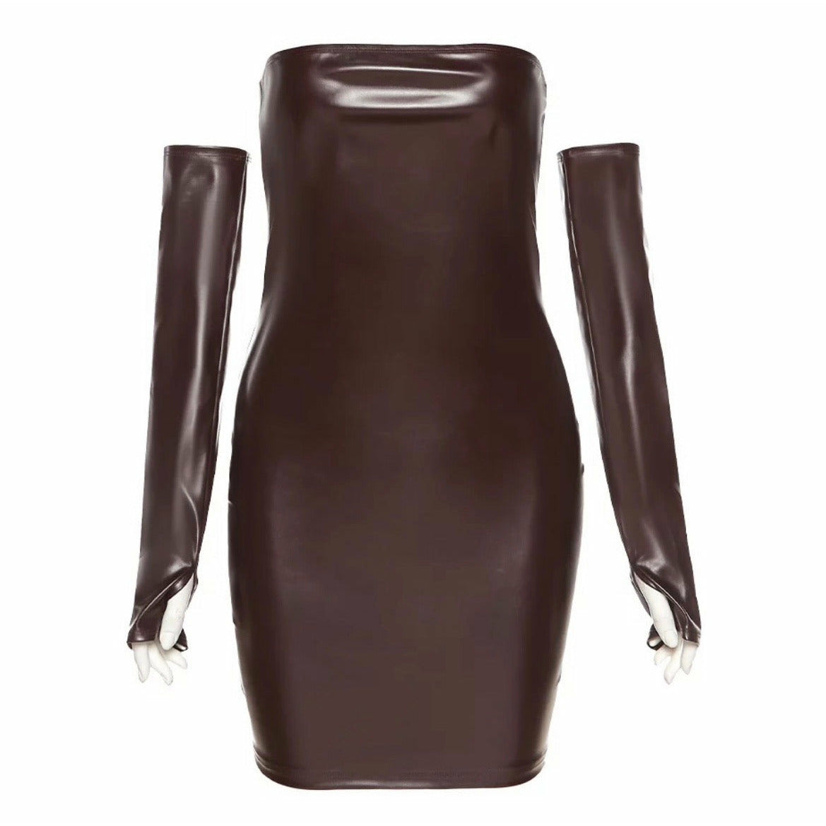 Vegan Leather Tube Dress + Sleeves